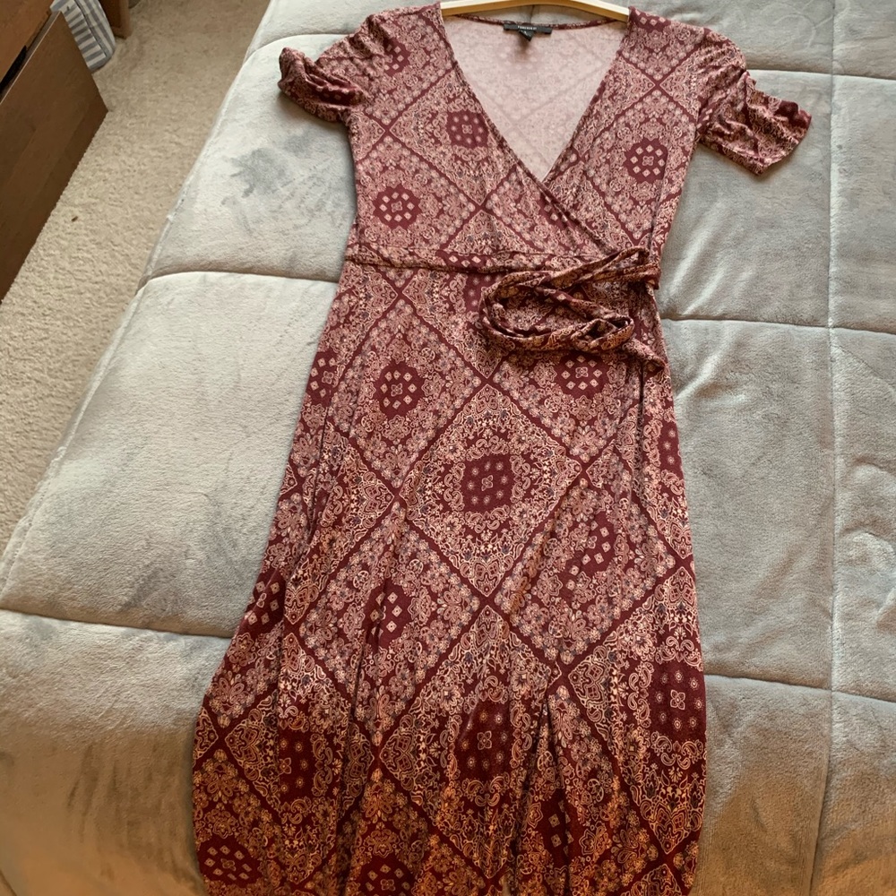 Maroon wrap dress